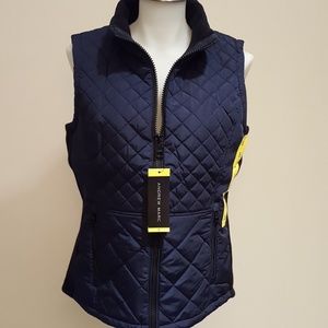 ✔NWT Andrew Marc Quilted Navy Vest, size S